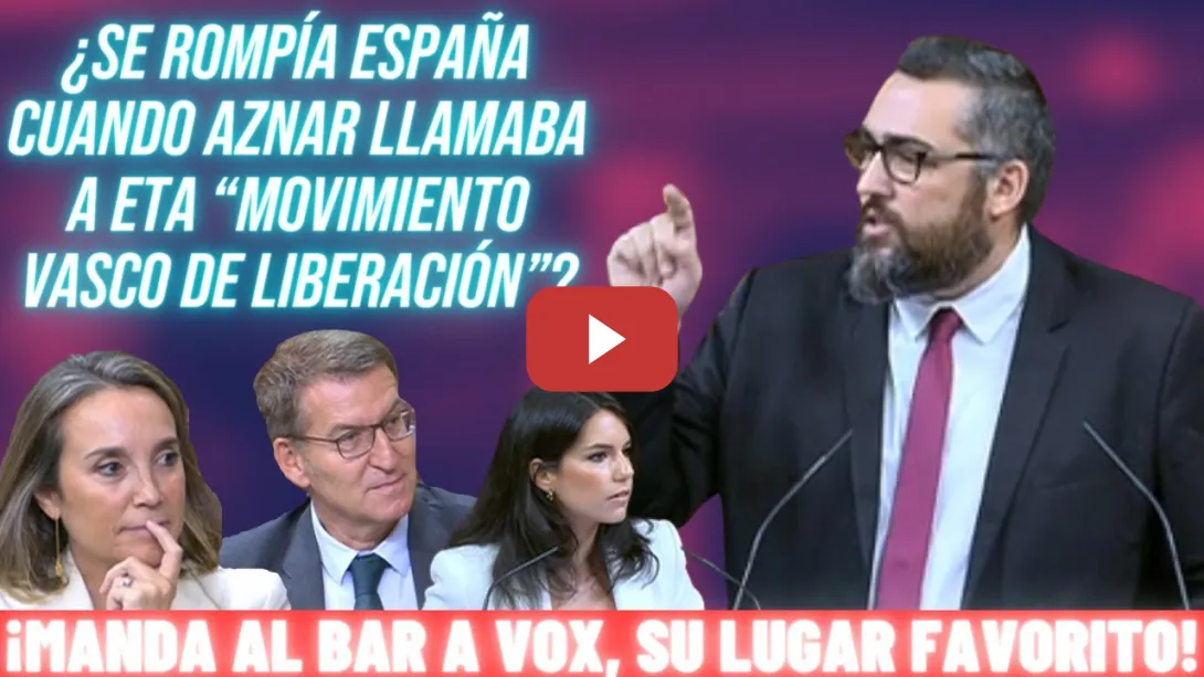 Embedded thumbnail for Este diputado socialista 🔥MANDA al BAR a VOX😂 y DESTROZA al PP y a AZNAR
