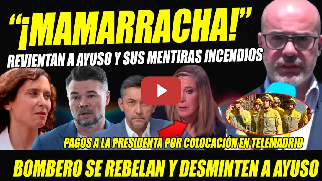 Embedded thumbnail for ¡MAMARRACHA! REBELIÓN DELEGADO Y BOMBEROS CONTRA VACACIONES AYUSO. ÓSCAR PUENTE RESPONDE DURÍSIMO