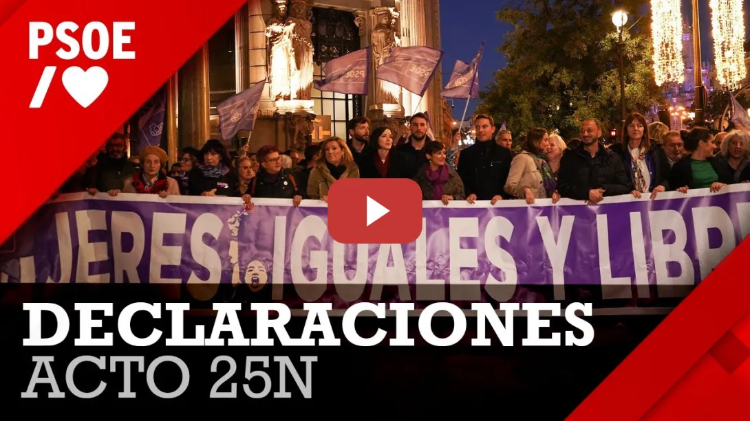 Embedded thumbnail for Declaraciones PSOE manifestación 25N. Día de la Eliminación de la Violencia contra las Mujeres