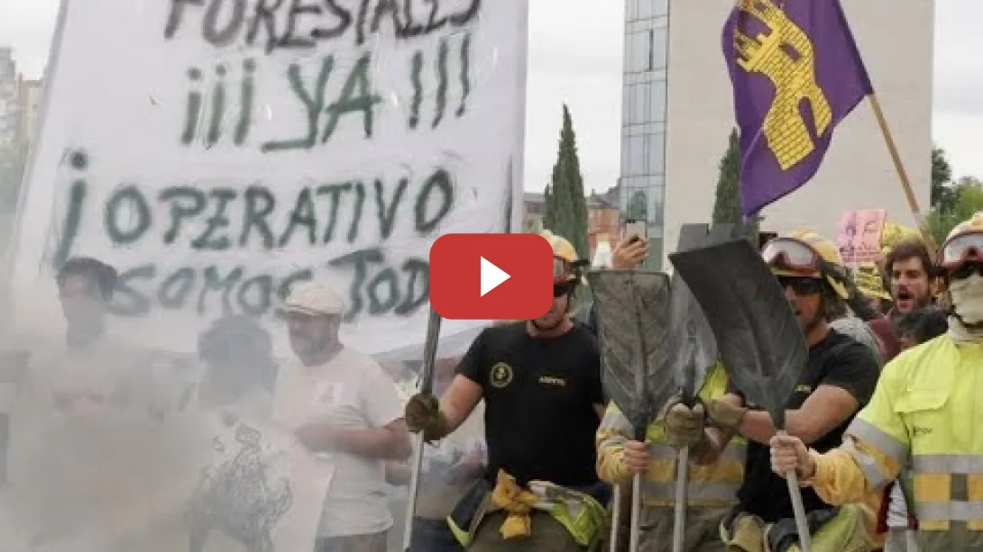 Embedded thumbnail for Protestas frente a las Cortes de Castilla y León por la gestión de Mañueco en los incendios