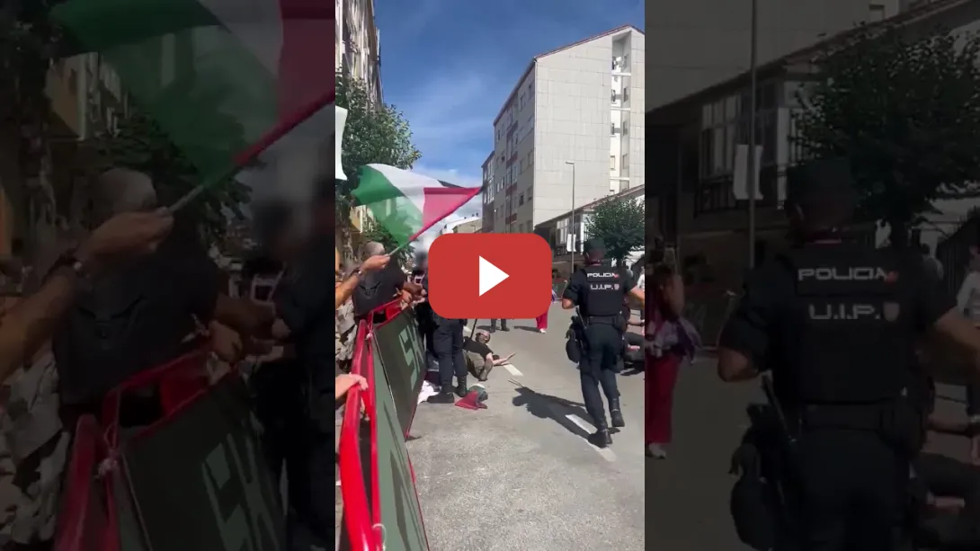 Embedded thumbnail for Violencia policial en el paso de La Vuelta por Galicia