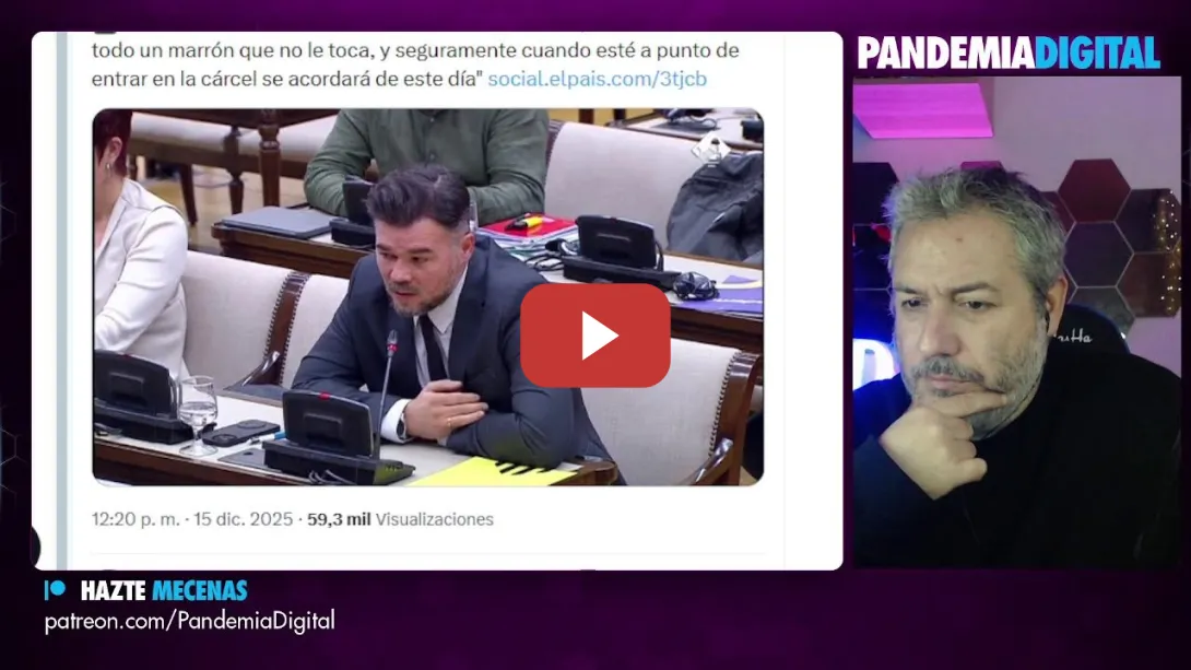 Embedded thumbnail for Rufián hace llorar a Prada. +Audios VOX/Revuelta. Héroe musulmán en Sidney. Ganó pinochetismo