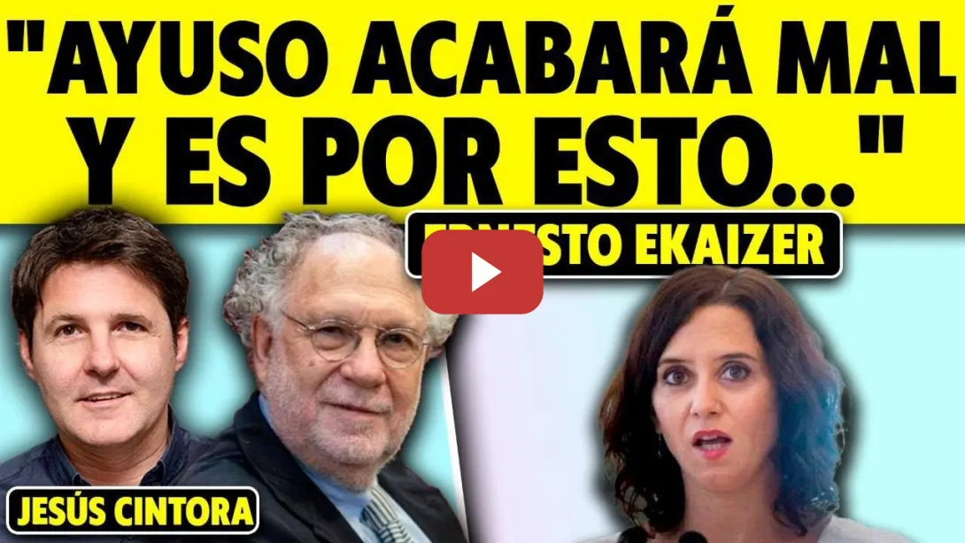 Embedded thumbnail for OJO: &quot;AYUSO ESTÁ ANÍMICAMENTE MAL, METIDA EN UN TÚNEL&quot; SEGÚN EKAIZER. TRAS LO DE ALSINA ¿QUÉ PASARÁ?