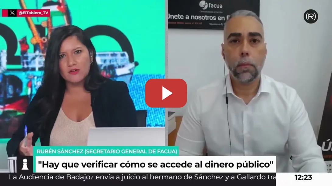 Embedded thumbnail for El DINERO PÚBLICO es sagrado: FACUA pide a Bustinduy auditar a las asociaciones de consumidores