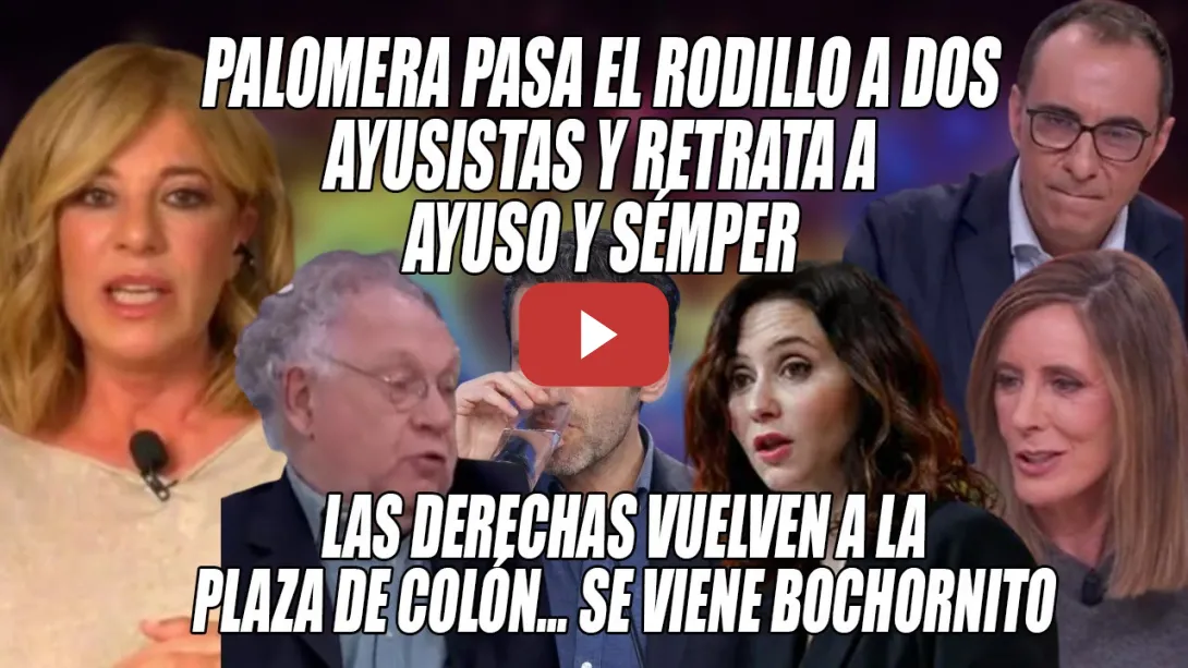 Embedded thumbnail for Esther Palomera SOPAPEA a Ayuso, Sémper y dos AYUSISTAS💢Las derechas vuelven a Colón 🤦‍♂️