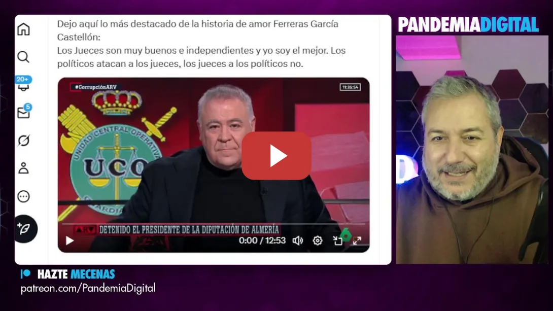 Embedded thumbnail for Corrupción PPSOE, Cerdán y Javier Aureliano (financiador de Negre). Gira en TV de García Castellón.