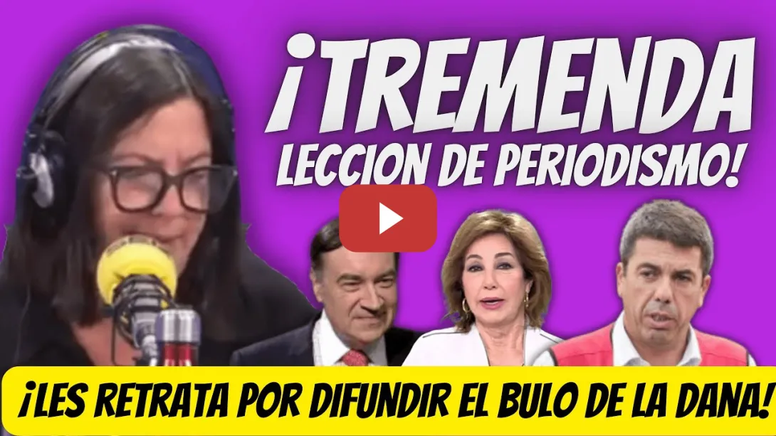 Embedded thumbnail for Àngels Barceló DESTROZA a Ana Rosa Quintana y PJ Ramírez tras DIFUNDIR  BULO AUDIOS de la DANA