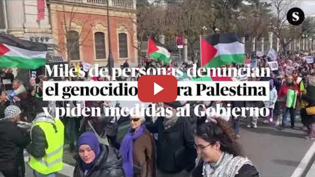Embedded thumbnail for 🇵🇸Miles de personas denuncian en la calle el genocidio contra Palestina y piden medidas al Gobierno