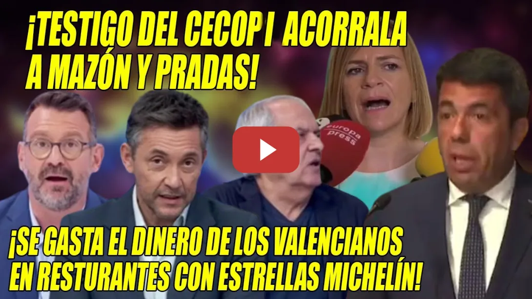 Embedded thumbnail for B0MBAZO contra Mazón y S0MANTA🔥TESTIGO del CECOPI lo ACORRALA🔥DINERO VALENCIANOS VUELA en ⭐MICHELÍN