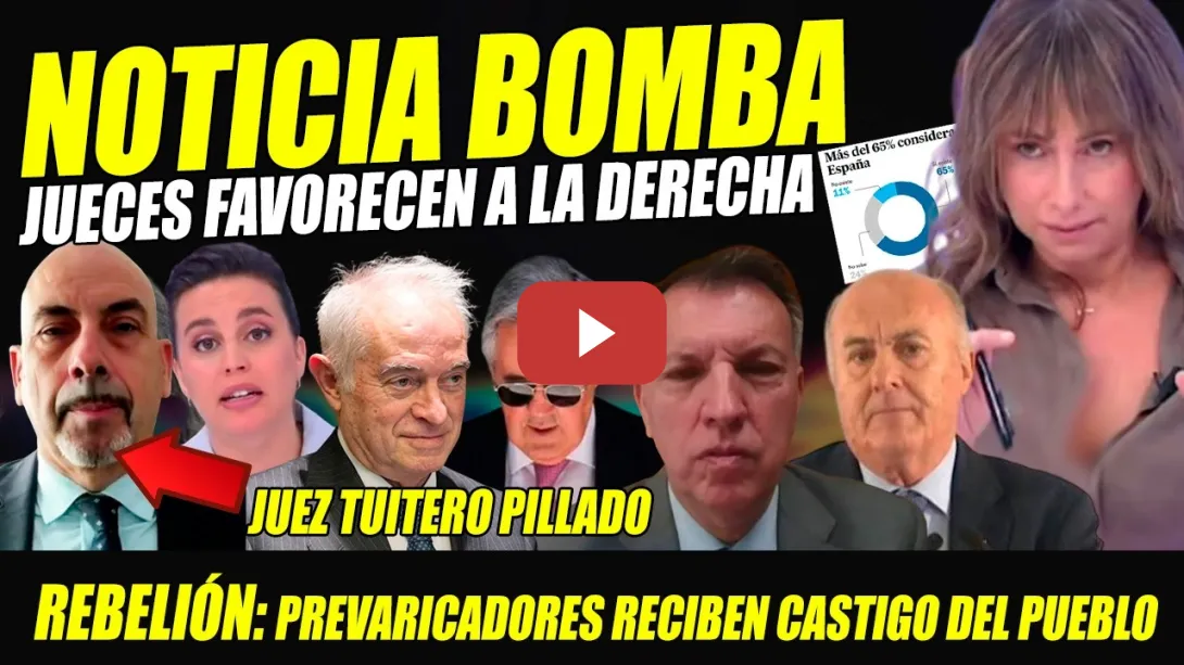 Embedded thumbnail for BOMBAZO Y REBELIÓN: 65% DEL PUEBLO CREE QUE JUECES FAVORECEN A LA DERECHA. JUEZ TUITERO PILLADO