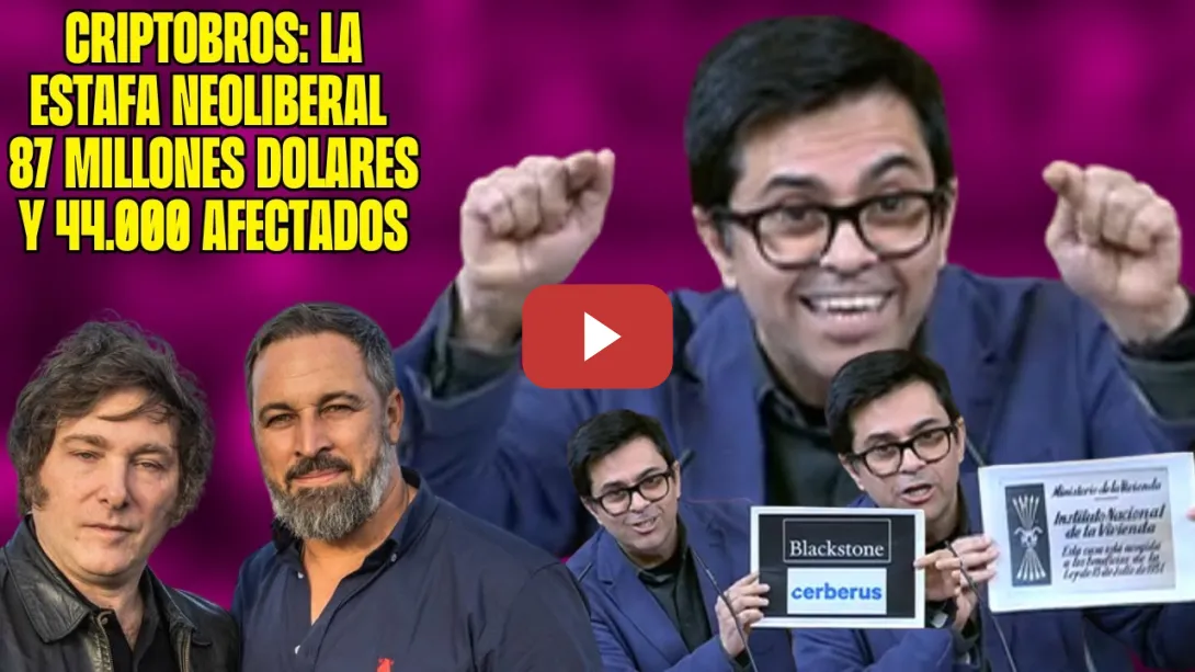 Embedded thumbnail for PISARELLO DESTRUYE a VOX👏 ¡¡la ESTAFA CRIPTO de MILEI, los RENTISTAS y NOSTÁLGICOS FRANQUISTAS!!