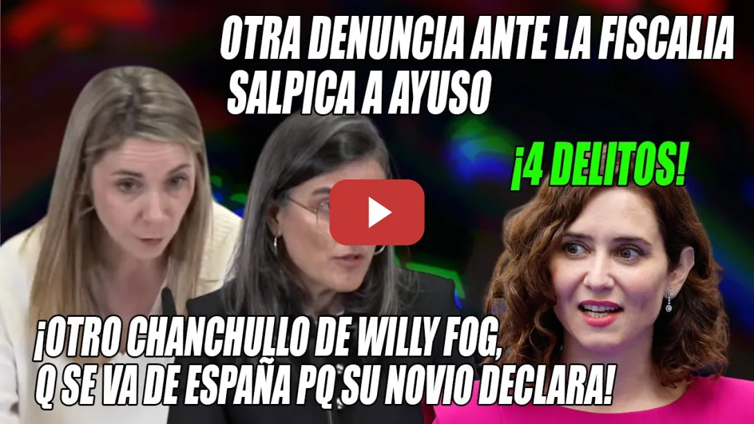 Embedded thumbnail for ¡Otra DENUNCIA x los CHANCHULLOS de Ayuso llega a la FISCALÍA!🔥¡Solo sabe ESFUMARSE🔥Espinar-Bergerot
