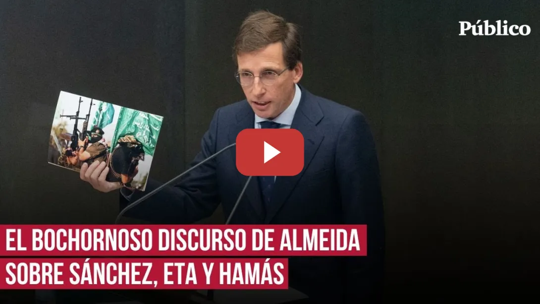 Embedded thumbnail for Almeida utiliza a ETA y Hamás en un bochornoso discurso para atacar a Pedro Sánchez