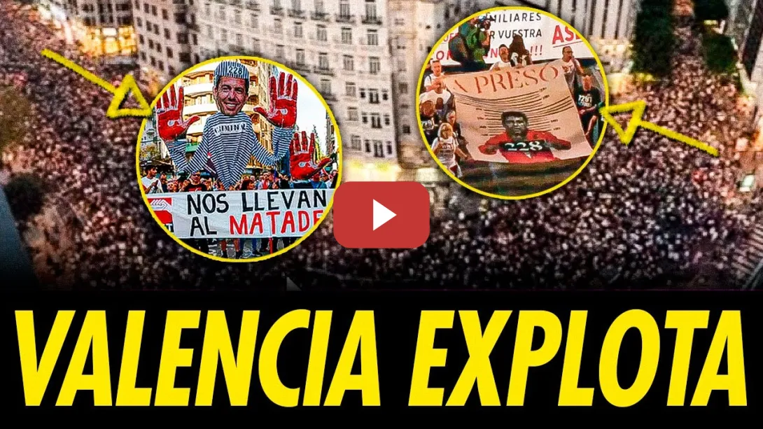 Embedded thumbnail for LAS CALLES DE VALENCIA EXPLOTAN CONTRA MAZÓN EN EL ANIVERSARIO DE LA DANA