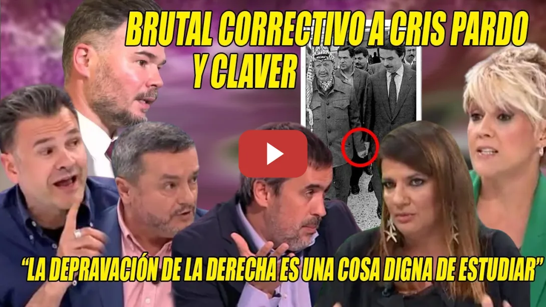 Embedded thumbnail for JAQUE MATE💢PONEN la CARA ROJA a Cristina Pardo,Claver y Aznar💢 ¡¿Es política PEDIR PAZ!💢Crespo,Cué
