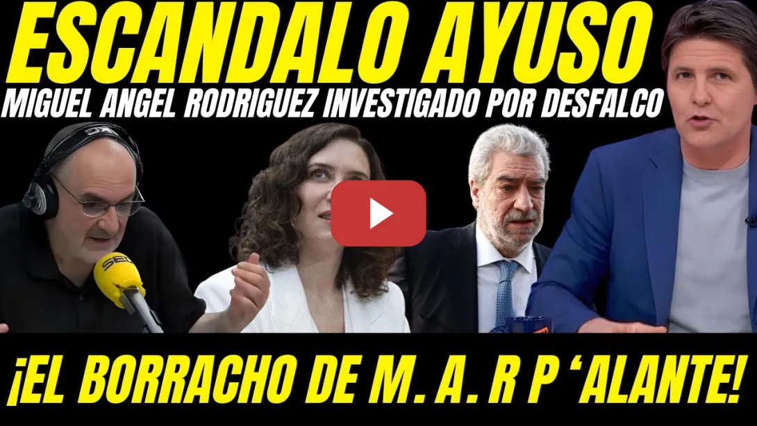 Embedded thumbnail for 💥 ¡AYUSO ACORRALADA! MIGUEL ANGEL RODRIGUEZ INVESTIGADO POR DESFALCO '' 50.000 EUROS EN WHISKY''