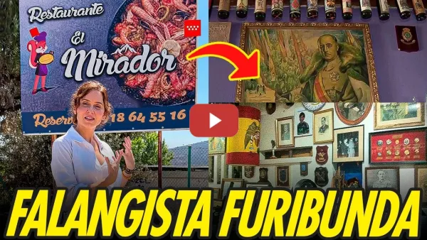 Embedded thumbnail for AYUSO PROMOCIONA UN RESTAURANTE FRANQUISTA Y LE RECUERDAN SU PASADO FALANGISTA