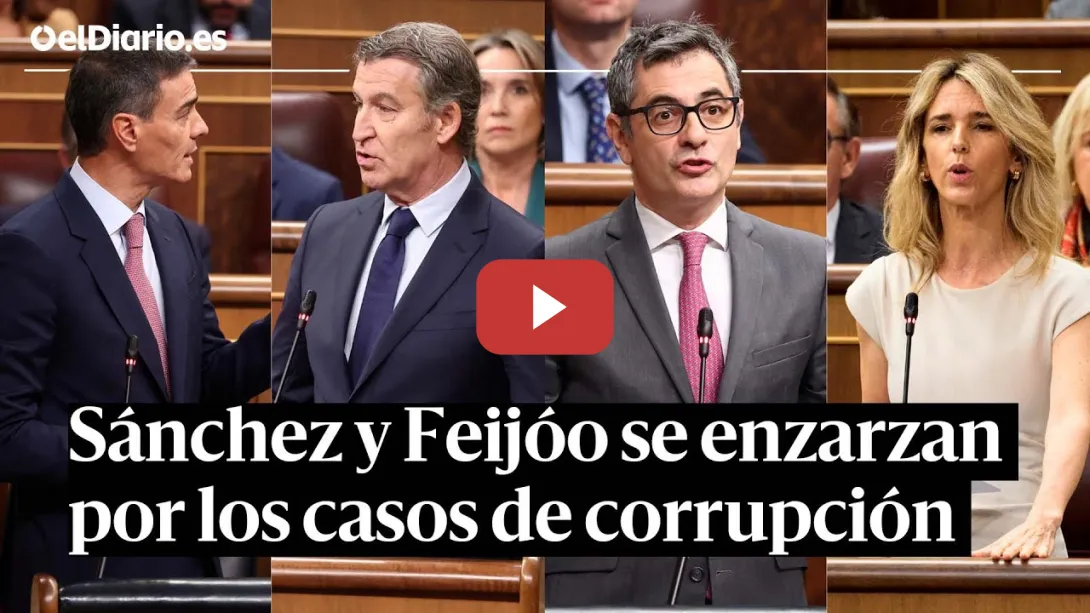 Embedded thumbnail for SÁNCHEZ y FEIJÓO se enzarzan en el CONGRESO por los casos de CORRUPCIÓN