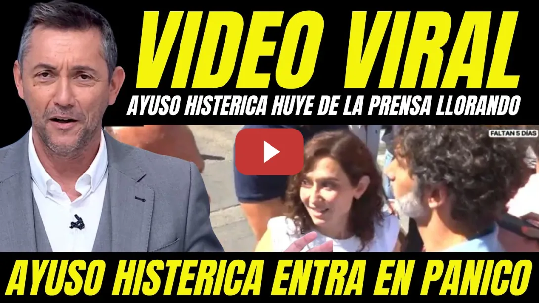 Embedded thumbnail for VIDEO VIRAL AYUSO HISTÉRICA HUYE DE LA PRENSA LLORANDO AL CONOCER IMPUTACIÓN DELITO COMPRA ÁTICO