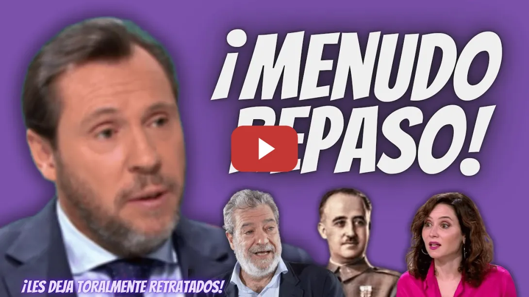 Embedded thumbnail for Óscar Puente “ARREMETE” en TVE contra Ayuso (MAR), el FRANQUISMO del PP y sus JUECES PEPEROS