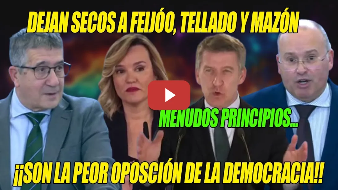 Embedded thumbnail for Me produce ESCALOFRÍOS!📢CASTAÑAZO de Patxi López y Alegría a Feijóo-Mazón-Tellado📢¡Vaya principios!