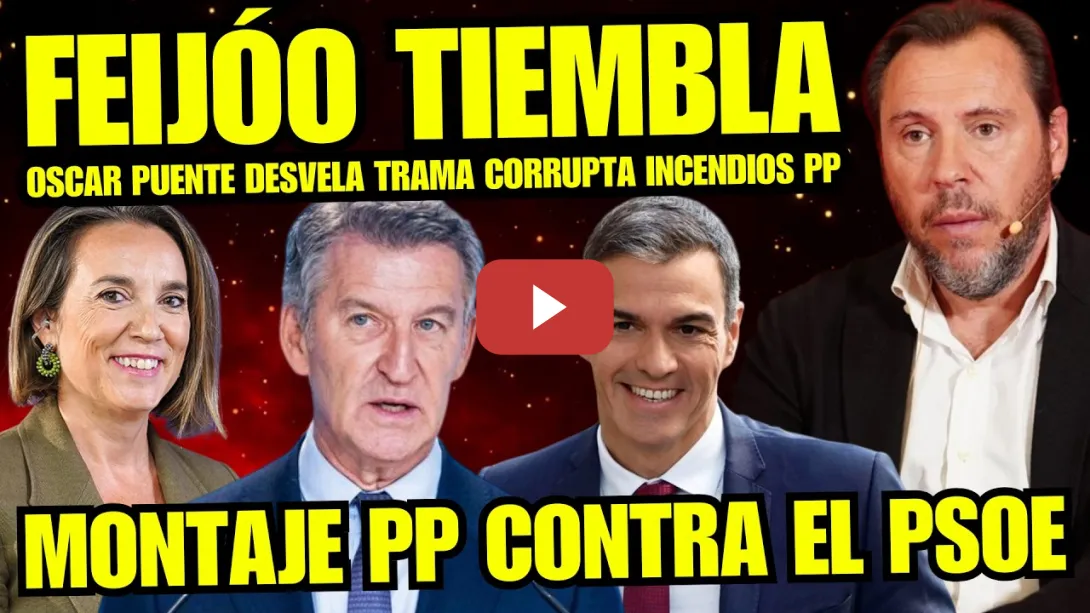 Embedded thumbnail for ÓSCAR PUENTE DESTROZA A FEIJÓO POR REVELAR TRAMA CORRUPTA DEL PP “CONGRESO ESTALLA EN APLAUSOS”