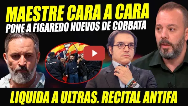 Embedded thumbnail for OVACIÓN A MAESTRE: PONE A FIGAREDO HUEVOS DE CORBATA EN SU CARA.DESTROZA A ULTRAS. RECITAL ANTIFA