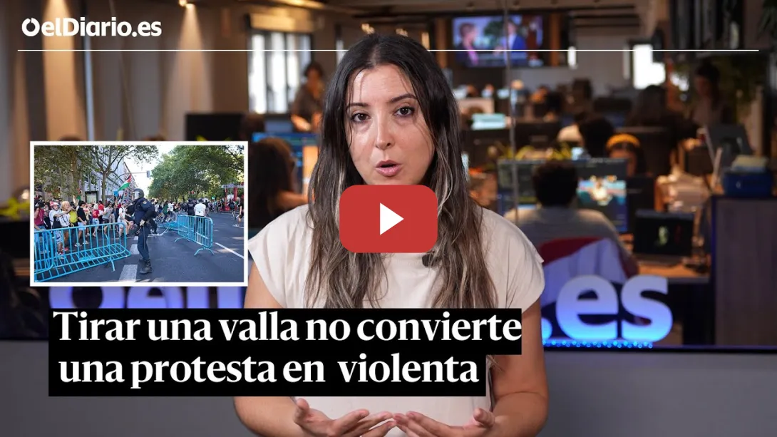 Embedded thumbnail for Una protesta pacífica no pasa a ser violenta por tirar unas vallas, según el derecho internacional.