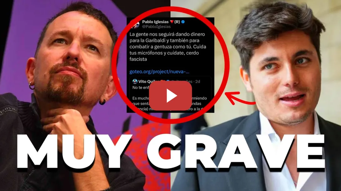 Embedded thumbnail for Pablo Iglesias responde a Vito Quiles en &#039;X&#039; tras revelar su localización: &quot;c*rdo f*scist*&quot;