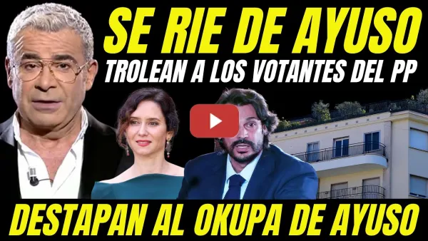 Embedded thumbnail for JORGE JAVIER VÁZQUEZ SE RÍE DE LOS VOTANTES DE AYUSO TRAS ESCÁNDALO COMPRA DE ÁTICO