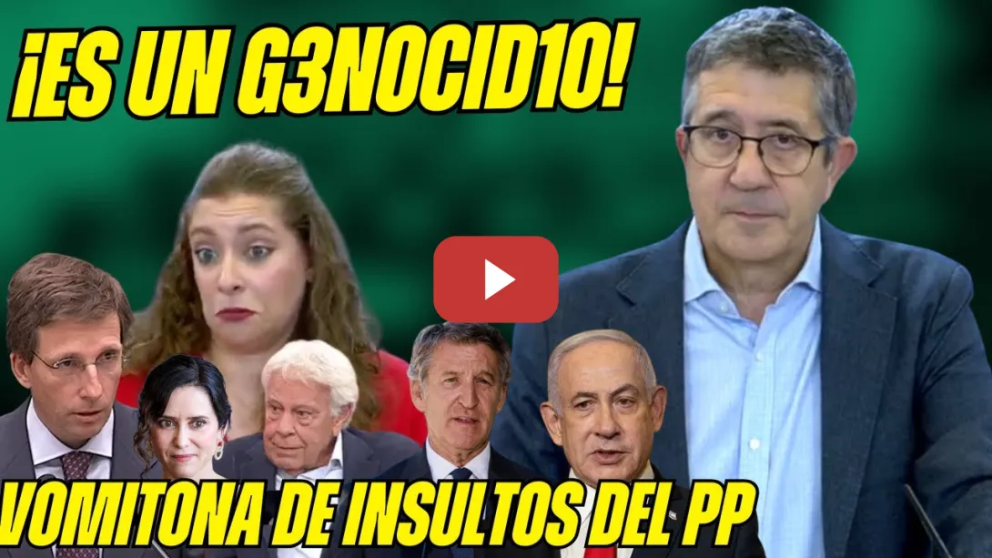 Embedded thumbnail for RETRATAN a Ester Muñoz (PP) y Almeida ¡G3N0CID1O! Patxi López responde NETANYAHU y DERECHA CÓMPLICE