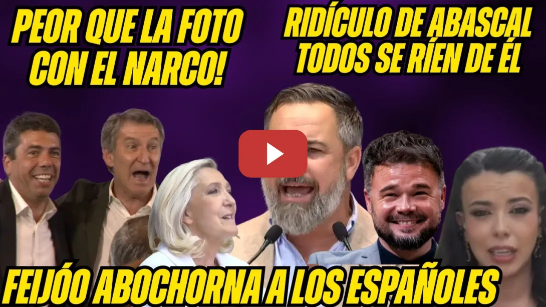 Embedded thumbnail for ¡VERGÜENZA! FEIJÓO se ABRAZA a MAZÓN. RIDÍCULO de ABASCAL: &quot;¿IRÁ a CLASES de FRANCÉS&quot;