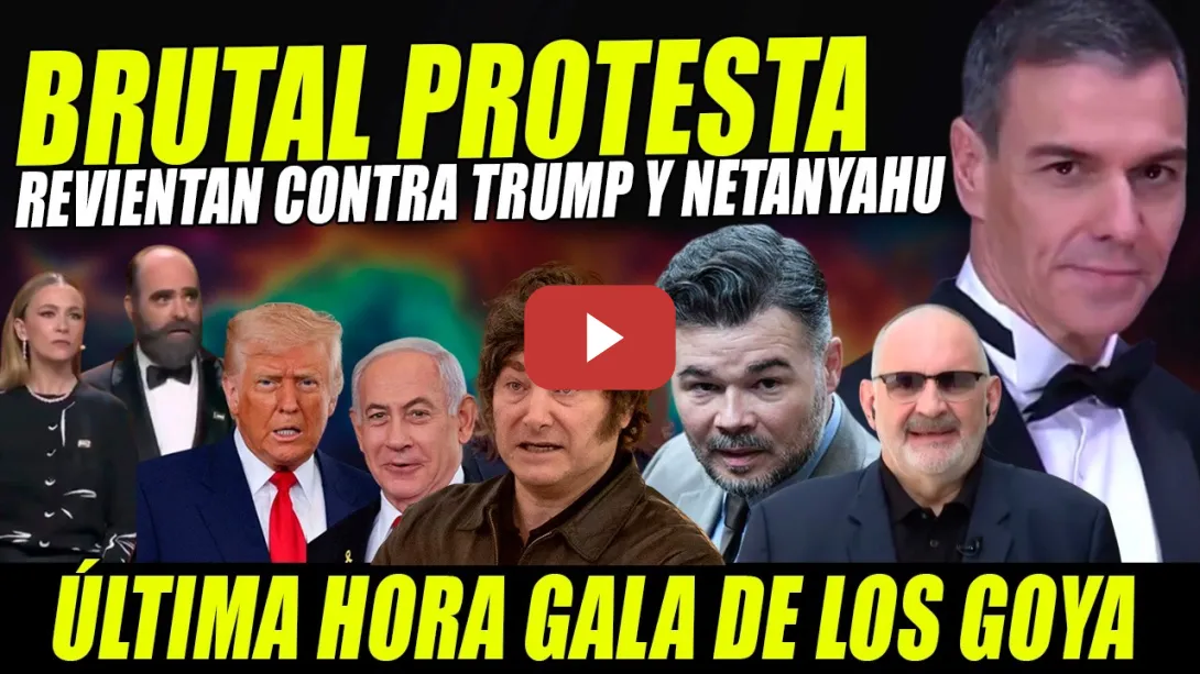 Embedded thumbnail for PEDRO SÁNCHEZ Y RUFIÁN ATIZAN.BRUTAL PROTESTA GALA GOYA CONTRA TRUMP Y MILEI: LUIS TOSAR, SARANDON