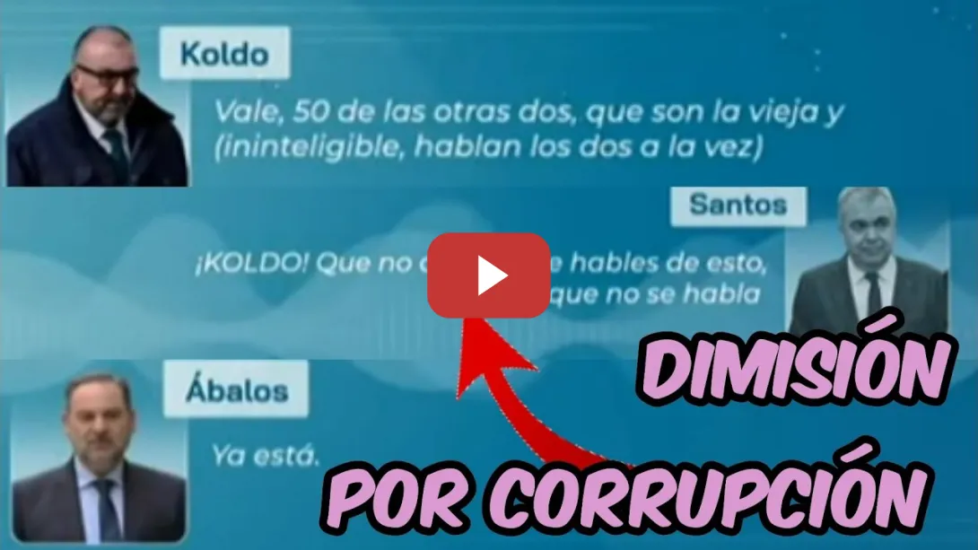 Embedded thumbnail for DIMITE EL NÚMERO 3 DEL PsoE SANTOS CERDÁN por sus conversaciones con Koldo y Ábalos sobre MORDIDAS
