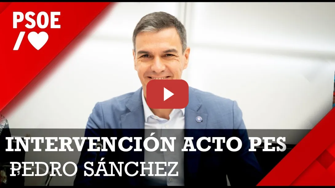 Embedded thumbnail for El secretario general del PSOE, Pedro Sánchez,  participa en el Congreso del (PES)