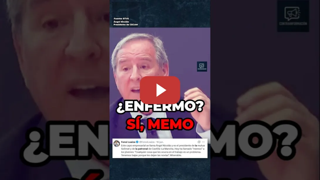 Embedded thumbnail for TE LLAMAN 'MEMO' POR ESTAR ENFERMO 😡 Y encima se forran con TUS impuestos