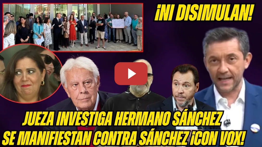 Embedded thumbnail for JUEZA HERMANO SÁNCHEZ en MANIFESTACIÓN contra SÁNCHEZ con VOX: ¡Se CEPILLAN a FELIPE GONZÁLEZ!