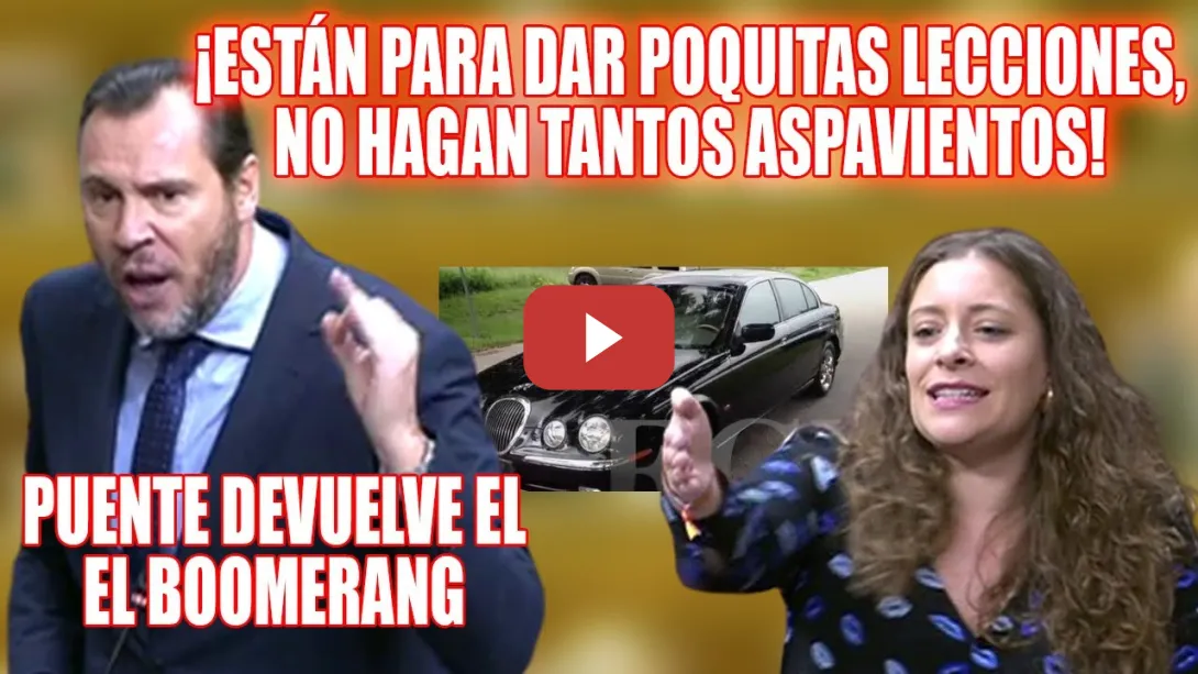 Embedded thumbnail for COLOSAL TUNDA de Óscar Puente a Esther Muñoz x lanzar el BOOMERANG🔥¡Sobres, coches Jaguar, Marbella!