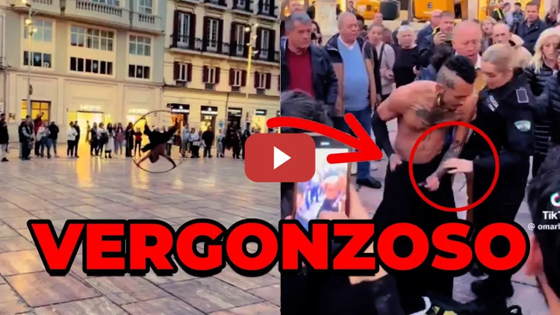 Embedded thumbnail for Indignación en redes por la detención brutal de un artista en el centro de Málaga