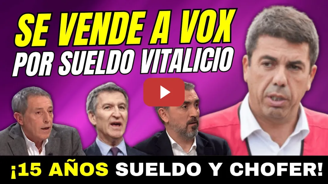 Embedded thumbnail for 💥¡BOOM! MAZÓN SE VENDE A VOX POR UN SUELDO VITALICIO &quot;PACTO GARANTIZA RETIRO DE ORO&quot;