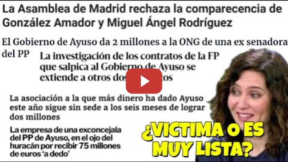 Embedded thumbnail for Emilio Delgado retrata el victimismo de Ayuso es para tapar sus escándalos NADIE LA QUIERE MATAR🤦‍♂️