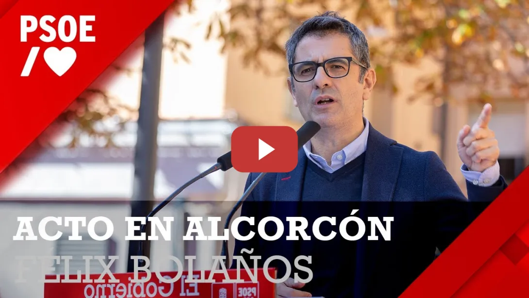 Embedded thumbnail for Félix Bolaños participa en un acto en Alcorcón