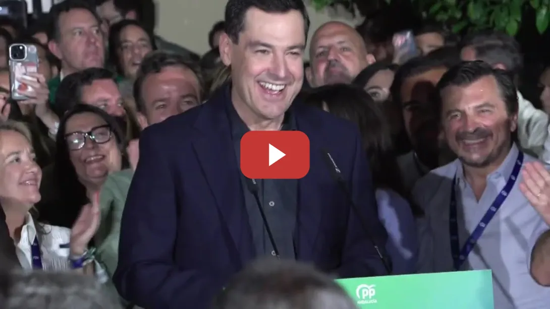 Embedded thumbnail for Juanma Moreno celebra la victoria del PP en las elecciones de Andalucía