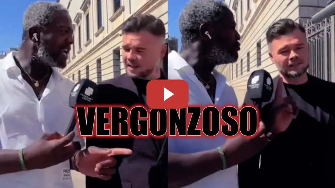 Embedded thumbnail for Bertrand Ndongo persigue a Gabriel Rufián y se pone agresivo