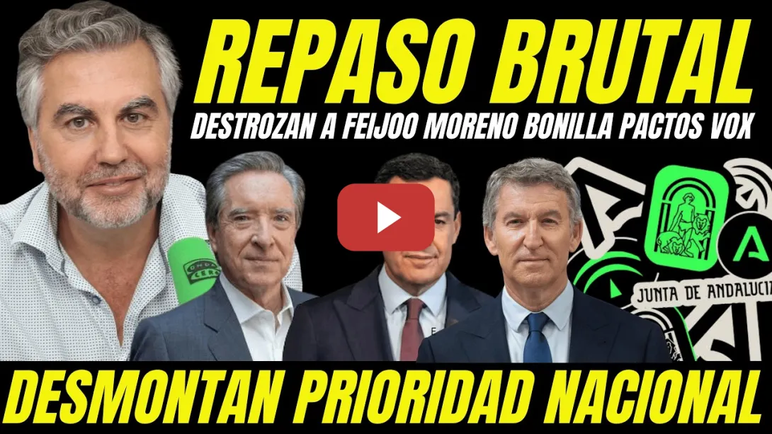 Embedded thumbnail for IÑAKI GABILONDO Y CARLOS ALSINA DESTROZAN A FEIJÓO Y MORENO BONILLA POR PACTOS PP Y VOX
