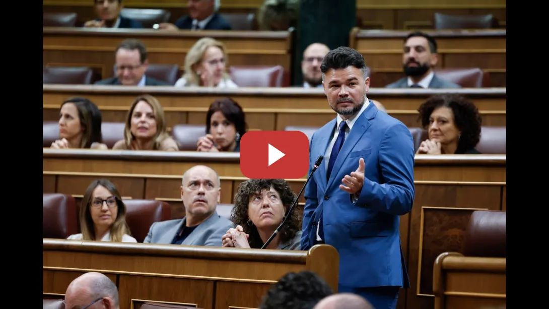 Embedded thumbnail for Rufián, a Sánchez: &quot;Jure y perjure que no estamos ante la Gürtel del PSOE&quot;