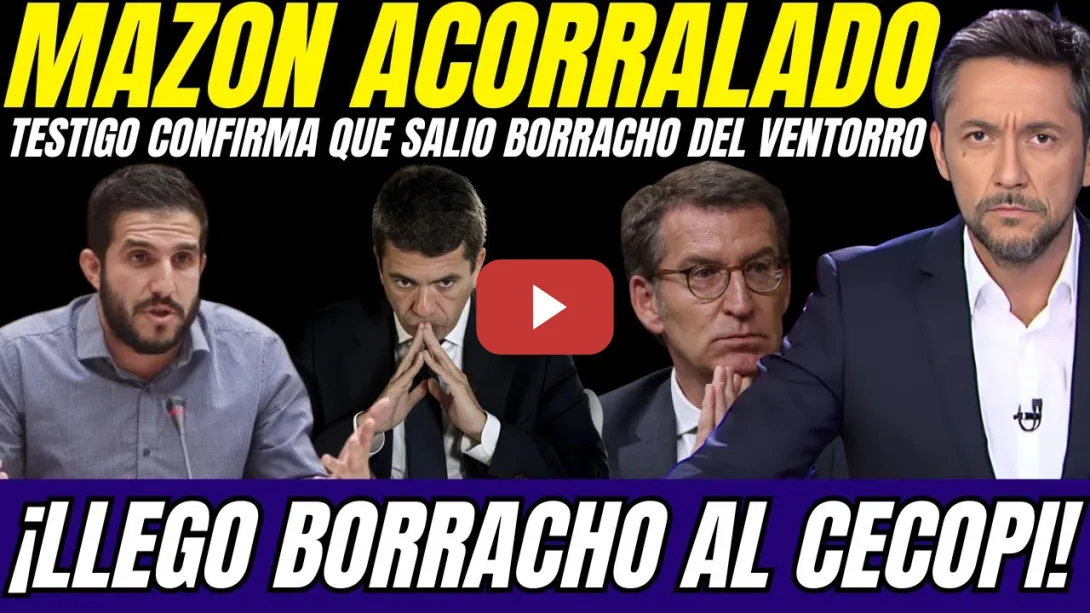 Embedded thumbnail for ⚠️ ¡OJO! TESTIGO CONFIRMA que Mazón LLEGÓ BORRACHO al CECOPI ¡ JUEZA Catarroja BUSCA IMPUTARLE!