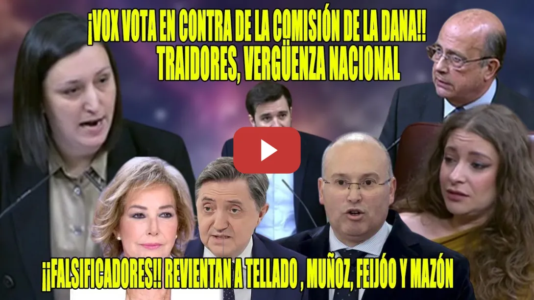 Embedded thumbnail for ATENTOS a como SUFRE el PP y Vox,CÓMPLICES de Mazón🔥BURDOS FALSIFICADORES🔥Tellado y Muñoz RECIBEN