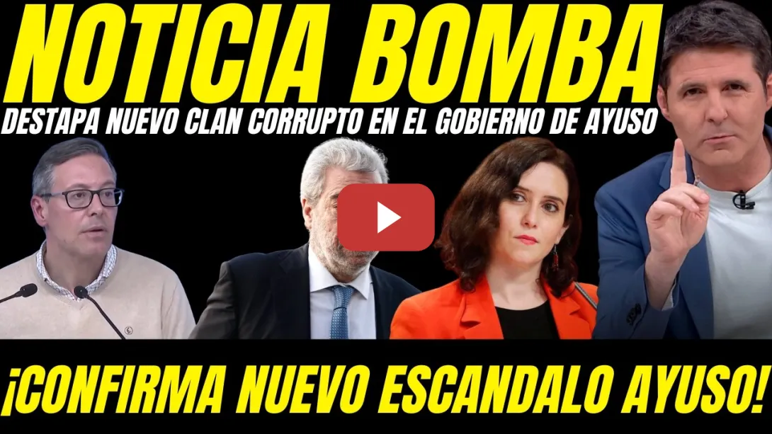 Embedded thumbnail for 🚨 ¡ESCÁNDALO BRUTAL! DESTAPAN NUEVO CLAN CORRUPTO EN EL GOBIERNO DE AYUSO: ''LOS PANCETOS''