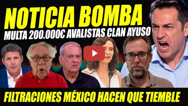 Embedded thumbnail for BOMBAZO PONE AYUSO CONTRA LA PARED: MULTAN AVALISTAS DE SU CLAN.EL ÁTICO ERA PARA ELLA
